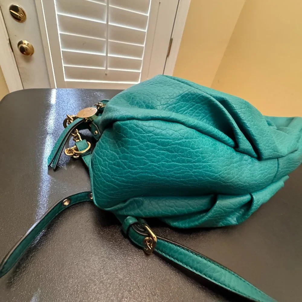 Juicy Couture faux leather teal crossbody bag